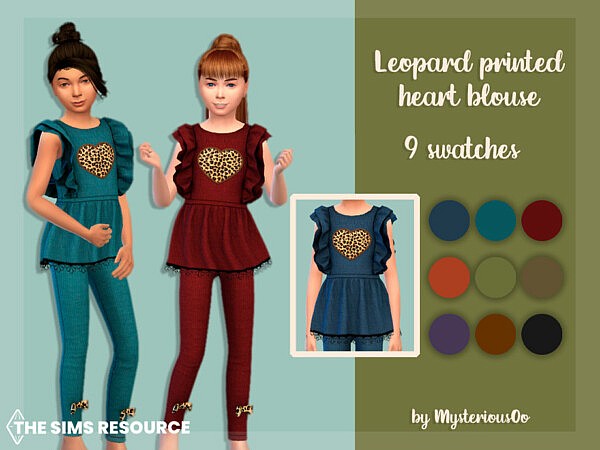 Leopard printed heart blouse by MysteriousOo from TSR