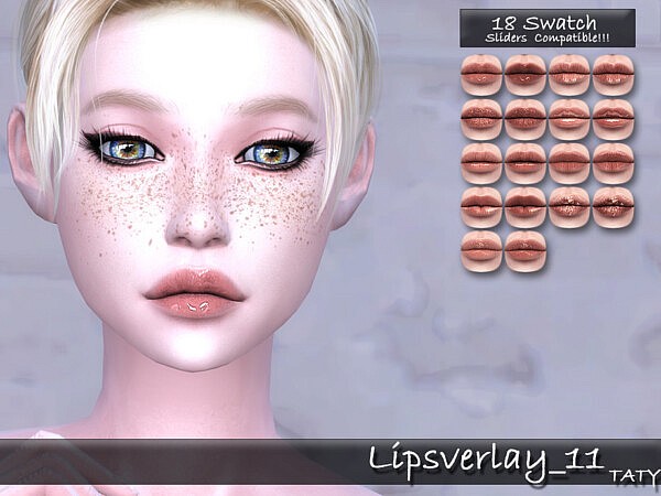 Lips Overlay 11 sims 4 cc