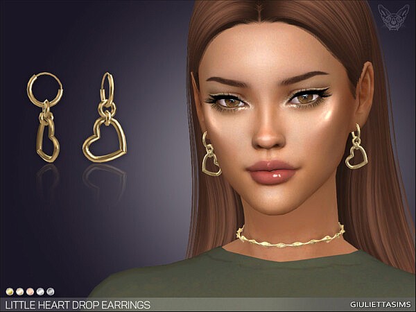 Little Heart Drop Earrings F by feyona from TSR