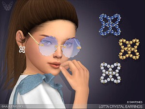 Lotta Crystal Earrings For Kids sims 4 cc