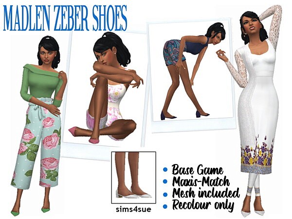 Madlen`s Zeber Shoes Recolored from Sims 4 Sue