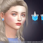 Magic Unicorn Stud Earrings sims 4 cc