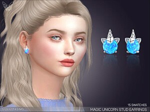 Magic Unicorn Stud Earrings sims 4 cc