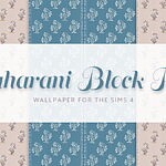Maharini Block Print Wallpaper sims 4 cc