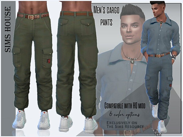 Mens cargo pants by Sims House from TSR