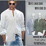 Mens linen shirt with long sleeves sims 4 cc