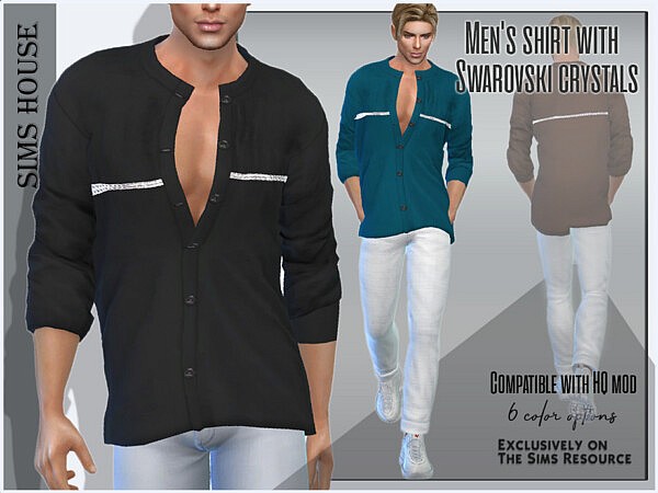 Mens shirt with Swarovski crystals by Sims House from TSR