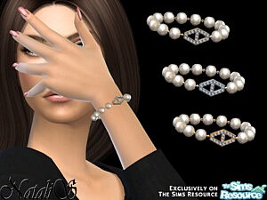 NataliS Diamond hexagon pearl bracelet sims 4 cc