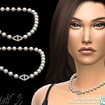 NataliS Diamond hexagon pearl necklace sims 4 cc