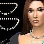 NataliS Diamond hexagon pearl necklace sims 4 cc1
