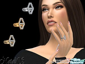NataliS Diamond hexagon ring sims 4 cc