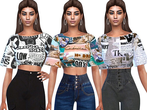 New Style Printed Crop Tops by Saliwa from TSR