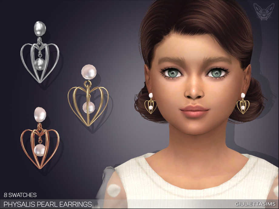 Physalis Pearl Earrings KG by feyona from TSR • Sims 4 Downloads
