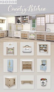 RH Country Kitchen Makeover sims 4 cc