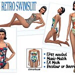 Retro Swimsuit sims 4 cc