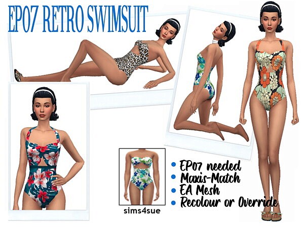 Retro Swimsuit sims 4 cc