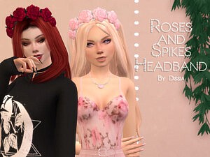 Roses and Spikes Headband sims 4 cc