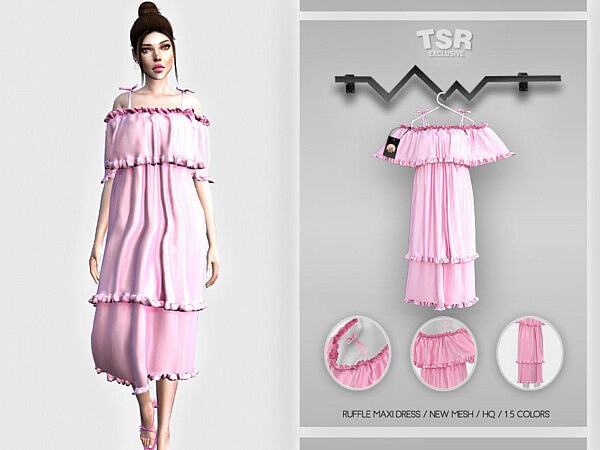 Ruffle Maxi Dress BD464 by busra tr from TSR