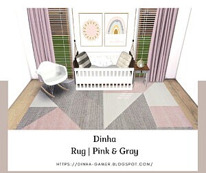 Rug Pink and Gray sims 4 cc