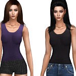 Scoop Neck Silk Tank Top