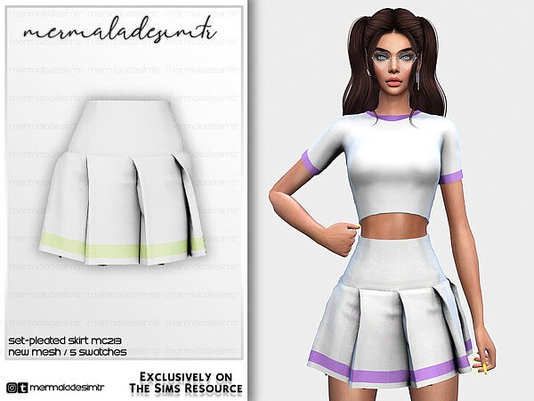 Set  Pleated Skirt MC213 by mermaladesimtr from TSR