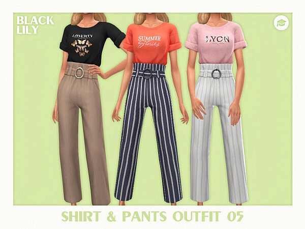 Shirt and Pants Outfit 05 by Black Lily from TSR