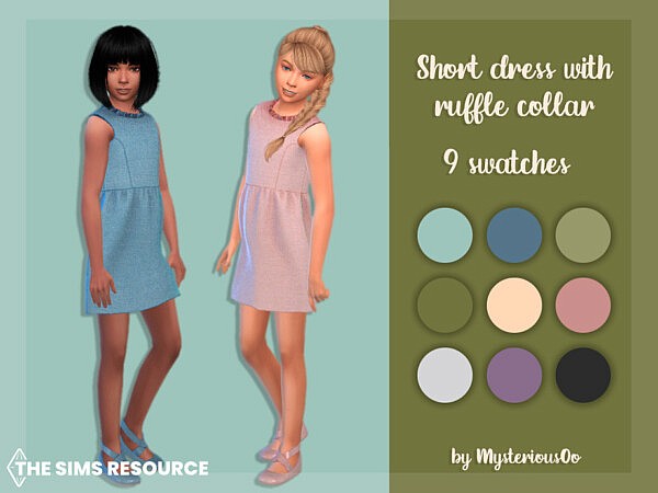 Short dress with ruffle collar by MysteriousOo from TSR