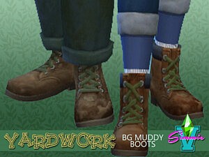 SimmieV Yardwork Muddy BG Boots sims 4 cc