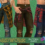SimmieV Yardwork PH Torn Jeans sims 4 cc