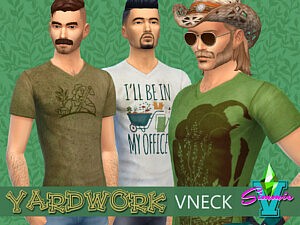 SimmieV Yardwork V Neck sims 4 cc