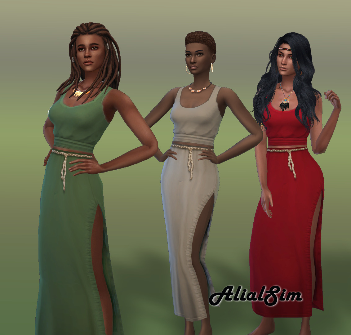 Split Skirt and Tank Top from Alial Sim • Sims 4 Downloads