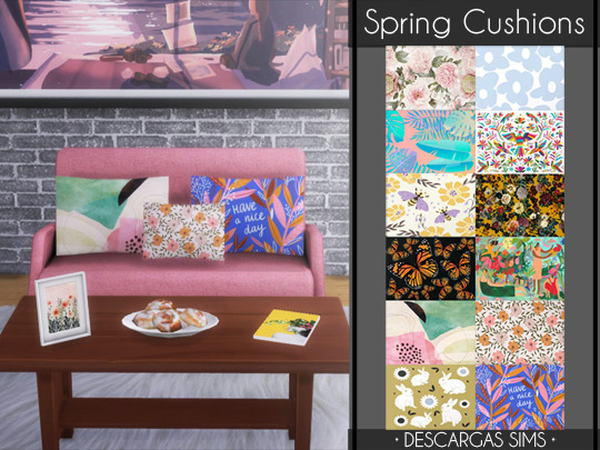 Spring Cushions sims 4 cc