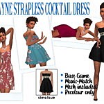 Strapless Cockteil Dress sims 4 cc