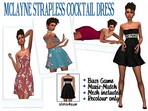 Strapless Cockteil Dress sims 4 cc