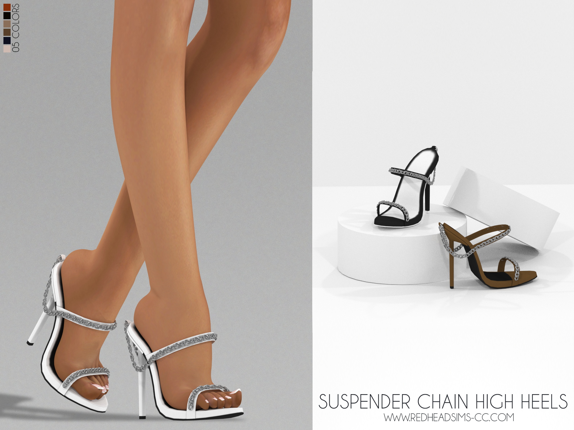 Suspender Chain High Heels from Red Head Sims • Sims 4 Downloads