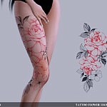 Tattoo Flower legs N2 sims 4 cc