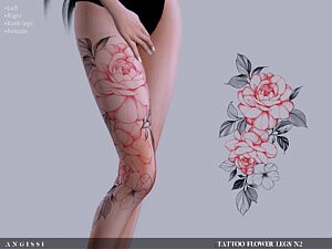 Tattoo Flower legs N2 sims 4 cc