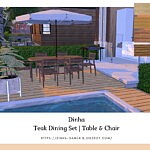 Teak Dining Set sims 4 cc