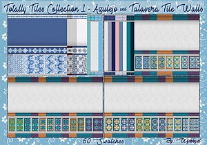 Totally Tiles Collection 1 Wall Coverings Azulejo and Talavera Tiles sims 4 cc