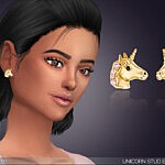 Unicorn Stud Earrings sims 4 cc
