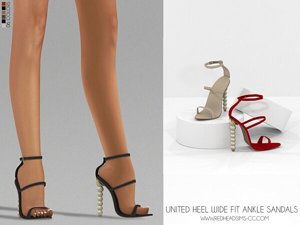 United Heel Wide Fit Ankle Sandals from Red Head Sims