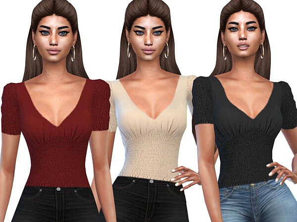 V Neck Blouses by Saliwa from TSR