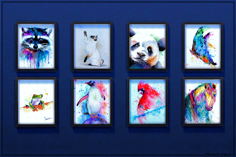 Watercolor Animal Prints Collection from Strenee sims
