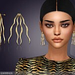 Wavy Fan Earrings sims 4 cc