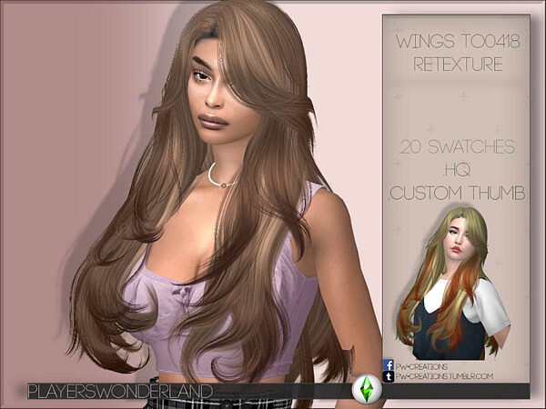 Wings TO0418 Hairstyle Retextured sims 4 cc