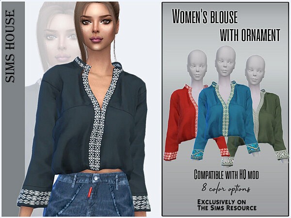 Womens blouse with ornament by Sims House from TSR