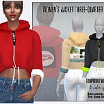 Womens jacket three quarter sleeve sims 4 cc