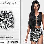 Zebra Print Side Split Mini Skirt