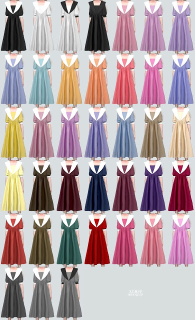 8 Big C Sailor Long Dress from SIMS4 Marigold