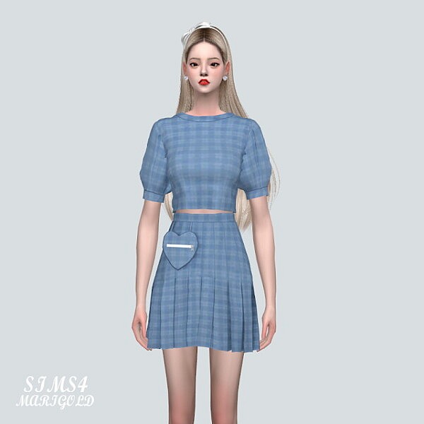 7 Heart Pleats Skirt 2 Piece from SIMS4 Marigold